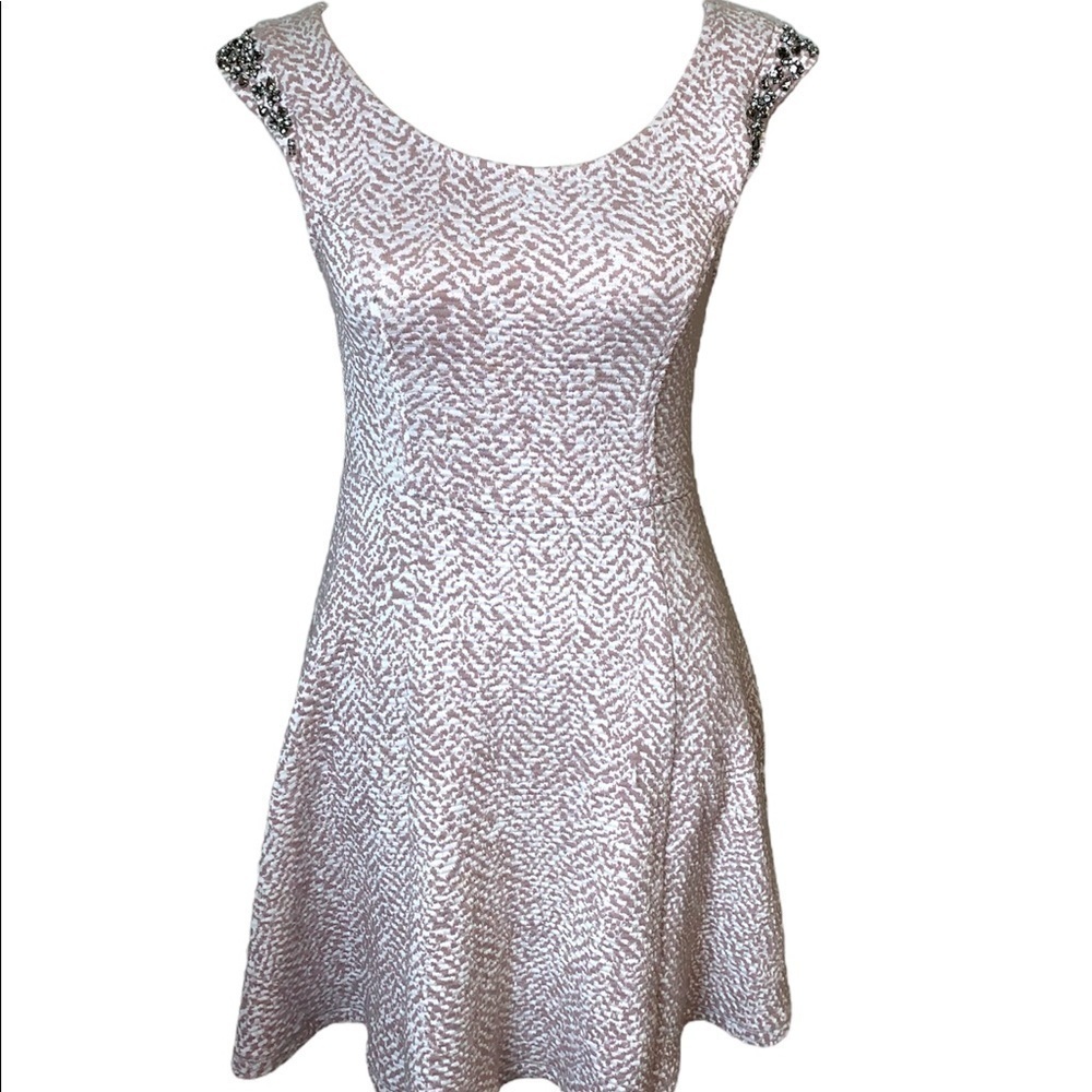 Free People Rhinestone Fit and Flare Pink Dress Size Small
